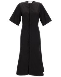 Ami Paris - Midi Dress With Short Sleeves And Hidden Tab - Lyst