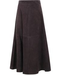 Rohe - A Line Suede Skirt - Lyst