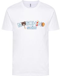 Moschino - Cotton T-Shirt With Logo And Teddy Bear Print - Lyst