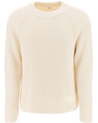 Ami Paris - Cotton-Wool Crewneck Sweater - Lyst
