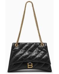 Balenciaga - Crush Medium Bag With Quilted Chain - Lyst