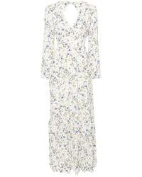 Liu Jo - Long Viscose Dress With Floral Print - Lyst