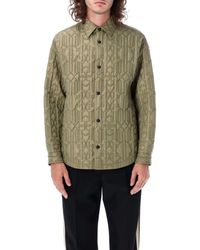 Palm Angels - Allover Monogram Quilted Overshirt - Lyst