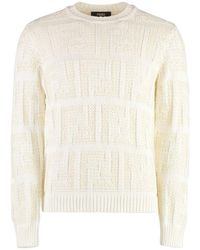 Fendi - Cotton Blend Crew-Neck Sweater - Lyst