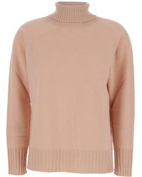 Twinset - Turtleneck Sweater With Ribbed Details - Lyst