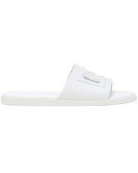 Dolce & Gabbana - Open-Toe Slippers With Embossed Logo - Lyst
