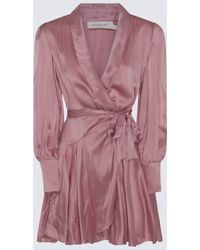 Zimmermann - Pink Silk Dress - Lyst