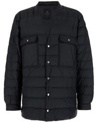 Rick Owens - Down Jacket With Logo Patch On The Sleeve And Snap Buttons - Lyst