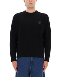 Maison Kitsuné - Ribbed Knit With Fox Patch - Lyst