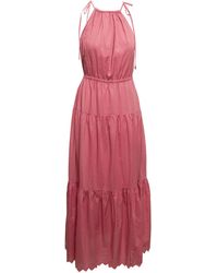 MICHAEL Michael Kors Cotton Lawn Halter Dress in Pink Womens Clothing Dresses Casual and summer maxi dresses 