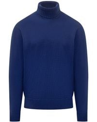 FILIPPO DE LAURENTIIS - Wool Turtleneck Royal Blue - Lyst