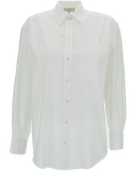 Antonelli - White Shirt With Patch Pocket In Cotton Woman - Lyst