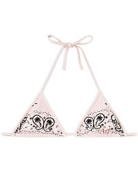 Palm Angels - Paisley-print Triangle Bikini Top - Lyst