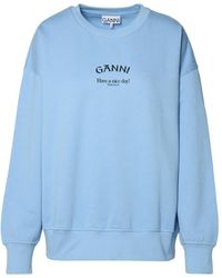 Ganni - Light Organic Cotton Sweatshirt - Lyst
