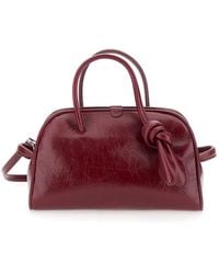 Jacquemus - 'Le Petit Turismo' Bordeaux Handbag With Knotted Detail - Lyst