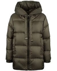 Max Mara - Khaki Anti-Drip Canvas Down Jacket - Lyst