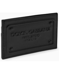 Dolce & Gabbana - Dolce&gabbana Black Leather Card Holder - Lyst