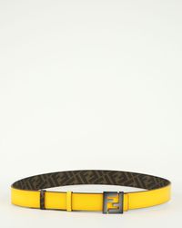 Fendi Yellow Leather Belt