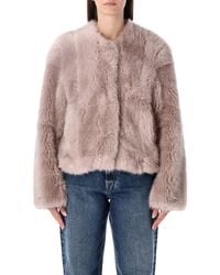 Stand Studio - Halle Patchwork Faux Fur Jacket - Lyst
