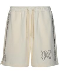 Palm Angels - Ivory Cotton Bermuda Shorts - Lyst