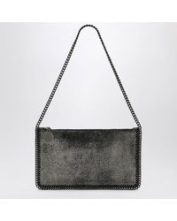 Stella McCartney - Metallic Ruthenium-Coloured Wallet Bag With Chain - Lyst