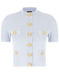 Balmain - Buttoned Crewneck Cardigan - Lyst