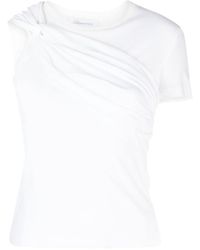 Blumarine - Twist-detail Cotton T-shirt - Lyst
