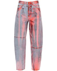 Ganni Stary Laminated Jeans - Red