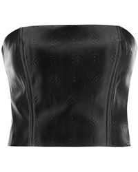ROTATE BIRGER CHRISTENSEN - Faux Leather Cropped Top - Lyst