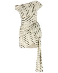 Self-Portrait - 'Polka Dot Satin Tie Side Mini' Dress - Lyst