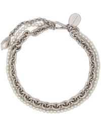 Simone Rocha - Pearl & Chain Necklace With Encased Pearl Flower - Lyst