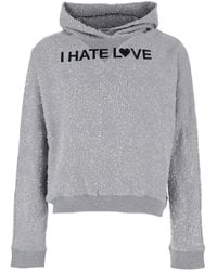 JORDANLUCA - Hoodie With Fixed Hood And Print On The Front - Lyst