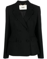 Fendi - Wool Double-Breasted Blazer Jacket - Lyst