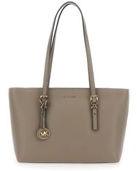 MICHAEL Michael Kors - 'Quinn' Medium Tote Bag With Removable Logo Charm And Embossed Logo Lettering On The Front - Lyst