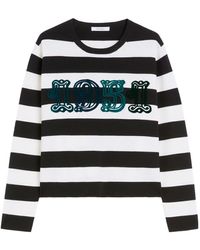 Max Mara - 1951 Embroidery Wool Striped Sweater - Lyst