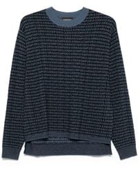Emporio Armani - Logo-Print Wool Sweater - Lyst
