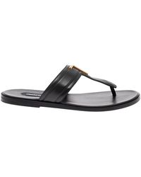 Mens Shoes Sandals Save 4% Tom Ford Leather Logo Sandals in Black for Men slides and flip flops Leather sandals 