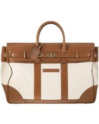 Brunello Cucinelli - Country Bag In Leather And Fabric - Lyst