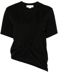 Victoria Beckham - Twist-detail Cotton T-shirt - Lyst