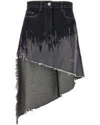 JW Anderson - Sequin Asymmetric Denim Skirt Skirts - Lyst