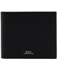A.P.C. - 'Ally' Bi-Fold Wallet With Embossed Logo - Lyst