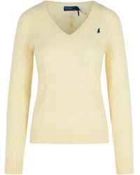 Polo Ralph Lauren - 'Kimberly' Cream Cashmere Blend Sweater - Lyst