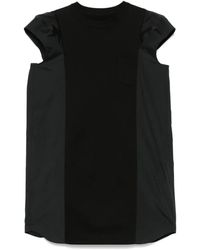 Sacai - Popeline X Cotton Jersey Dress - Lyst