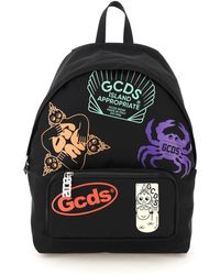 Gcds Land Print Nylon Backpack - Black