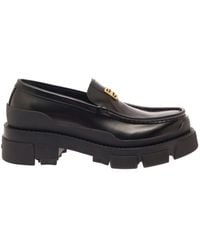 Givenchy - 'terra' Black Loafers With 4g Logo In Leather Woman - Lyst
