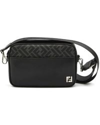 Fendi - Leather And Canvas Squared Ff Camera Case - Lyst