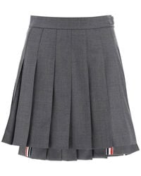 Thom Browne - Wool Pleated Mini Skirt - Lyst