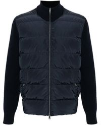 Herno - Nylon And Wool Padded Cardigan - Lyst