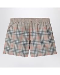 Burberry - Swim Shorts With Faded Check Pattern - Lyst