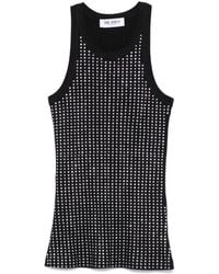 The Attico - Tank Top With Crystal Decoration - Lyst